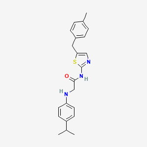 molecular formula C22H25N3OS B7734470 N-[5-(4-methylbenzyl)-1,3-thiazol-2-yl]-N~2~-[4-(propan-2-yl)phenyl]glycinamide 