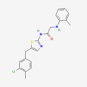 molecular formula C20H20ClN3OS B7734473 N-[5-(3-chloro-4-methylbenzyl)-1,3-thiazol-2-yl]-N~2~-(2-methylphenyl)glycinamide 