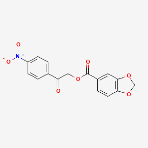 molecular formula C16H11NO7 B7734533 [2-(4-Nitrophenyl)-2-oxoethyl] 1,3-benzodioxole-5-carboxylate 