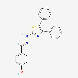 molecular formula C22H17N3OS B7734541 4-{(E)-[2-(4,5-diphenyl-1,3-thiazol-2-yl)hydrazinylidene]methyl}phenol 