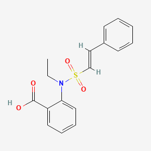 molecular formula C17H17NO4S B7734592 2-(ethyl{[(E)-2-phenylethenyl]sulfonyl}amino)benzoic acid 