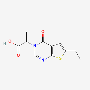 molecular formula C11H12N2O3S B7734659 2-(6-Ethyl-4-oxothieno[2,3-d]pyrimidin-3-yl)propanoic acid 