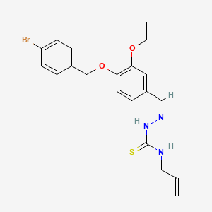 molecular formula C20H22BrN3O2S B7734688 1-[(Z)-[4-[(4-bromophenyl)methoxy]-3-ethoxyphenyl]methylideneamino]-3-prop-2-enylthiourea 
