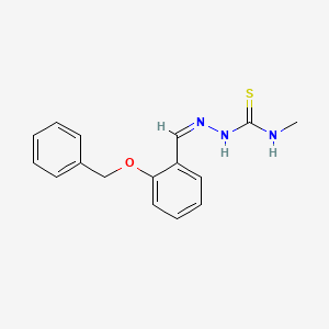 molecular formula C16H17N3OS B7734699 1-methyl-3-[(Z)-(2-phenylmethoxyphenyl)methylideneamino]thiourea 