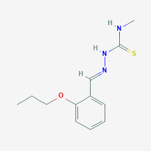 molecular formula C12H17N3OS B7734704 1-methyl-3-[(E)-(2-propoxyphenyl)methylideneamino]thiourea 
