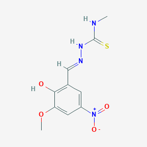 molecular formula C10H12N4O4S B7734708 1-[(E)-(2-hydroxy-3-methoxy-5-nitrophenyl)methylideneamino]-3-methylthiourea 
