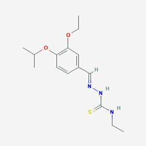 molecular formula C15H23N3O2S B7734726 1-[(E)-(3-ethoxy-4-propan-2-yloxyphenyl)methylideneamino]-3-ethylthiourea 