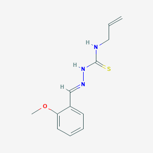 molecular formula C12H15N3OS B7734748 1-[(E)-(2-methoxyphenyl)methylideneamino]-3-prop-2-enylthiourea 