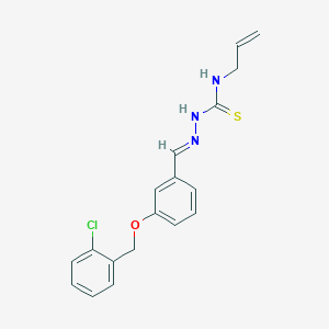 molecular formula C18H18ClN3OS B7734772 1-[(E)-[3-[(2-chlorophenyl)methoxy]phenyl]methylideneamino]-3-prop-2-enylthiourea 