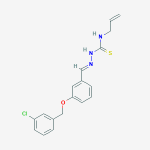 molecular formula C18H18ClN3OS B7734780 1-[(E)-[3-[(3-chlorophenyl)methoxy]phenyl]methylideneamino]-3-prop-2-enylthiourea 