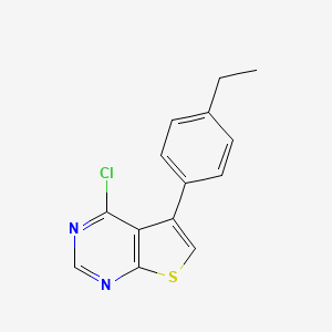molecular formula C14H11ClN2S B7734814 4-Chloro-5-(4-ethylphenyl)thieno[2,3-d]pyrimidine 
