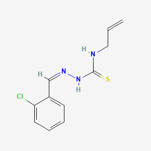 molecular formula C11H12ClN3S B7734835 1-[(Z)-(2-chlorophenyl)methylideneamino]-3-prop-2-enylthiourea 