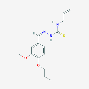 molecular formula C15H21N3O2S B7734841 1-[(Z)-(3-methoxy-4-propoxyphenyl)methylideneamino]-3-prop-2-enylthiourea 