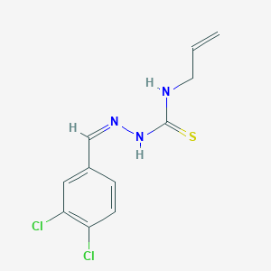 molecular formula C11H11Cl2N3S B7734873 1-[(Z)-(3,4-dichlorophenyl)methylideneamino]-3-prop-2-enylthiourea 