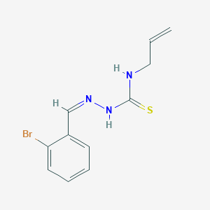 molecular formula C11H12BrN3S B7734874 1-[(Z)-(2-bromophenyl)methylideneamino]-3-prop-2-enylthiourea 