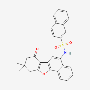 molecular formula C28H23NO4S B7734902 Naphthalene-2-sulfonic acid (9,9-dimethyl-7-oxo-7,8,9,10-tetrahydro-benzo[b]naph 