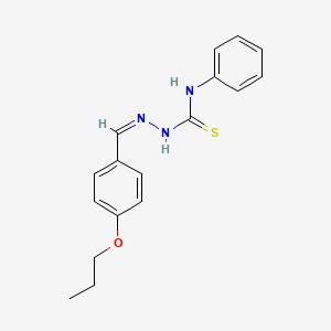 molecular formula C17H19N3OS B7734926 1-phenyl-3-[(Z)-(4-propoxyphenyl)methylideneamino]thiourea 