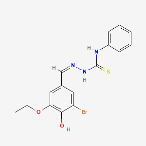 molecular formula C16H16BrN3O2S B7734955 1-[(Z)-(3-bromo-5-ethoxy-4-hydroxyphenyl)methylideneamino]-3-phenylthiourea 