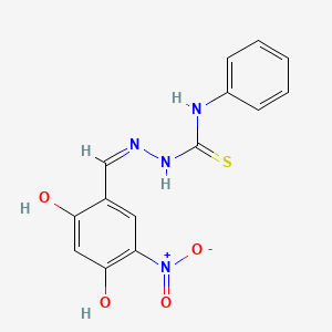 1-[(Z)-(2,4-dihydroxy-5-nitrophenyl)methylideneamino]-3-phenylthiourea