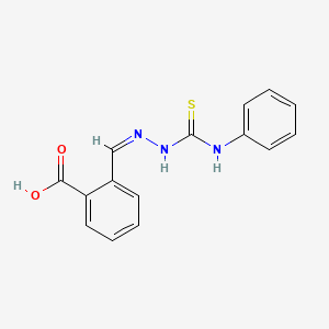molecular formula C15H13N3O2S B7734986 2-[(Z)-(phenylcarbamothioylhydrazinylidene)methyl]benzoic acid 