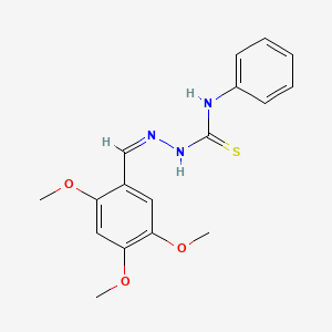 molecular formula C17H19N3O3S B7734999 1-phenyl-3-[(Z)-(2,4,5-trimethoxyphenyl)methylideneamino]thiourea 