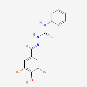 molecular formula C14H11Br2N3OS B7735014 1-[(E)-(3,5-dibromo-4-hydroxyphenyl)methylideneamino]-3-phenylthiourea 