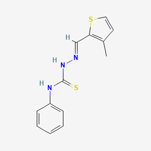 molecular formula C13H13N3S2 B7735038 1-[(E)-(3-methylthiophen-2-yl)methylideneamino]-3-phenylthiourea 