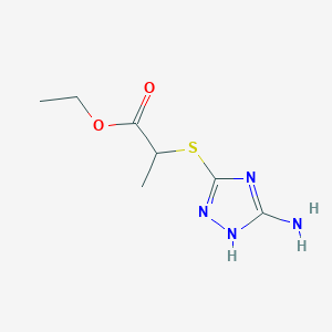 molecular formula C7H12N4O2S B7735062 ethyl 2-((5-amino-4H-1,2,4-triazol-3-yl)thio)propanoate 