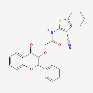 molecular formula C26H20N2O4S B7735074 N-(3-cyano-4,5,6,7-tetrahydro-1-benzothiophen-2-yl)-2-(4-oxo-2-phenylchromen-3-yl)oxyacetamide 