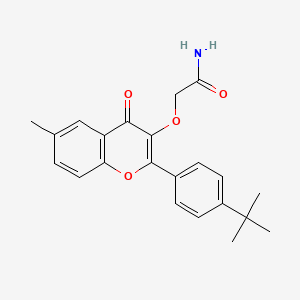molecular formula C22H23NO4 B7735104 2-{[2-(4-tert-butylphenyl)-6-methyl-4-oxo-4H-chromen-3-yl]oxy}acetamide 