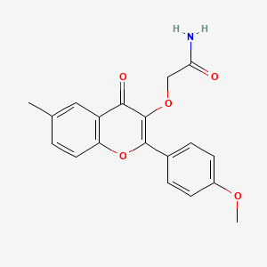 molecular formula C19H17NO5 B7735124 2-{[2-(4-methoxyphenyl)-6-methyl-4-oxo-4H-chromen-3-yl]oxy}acetamide 