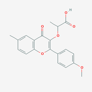 molecular formula C20H18O6 B7735138 2-((2-(4-methoxyphenyl)-6-methyl-4-oxo-4H-chromen-3-yl)oxy)propanoic acid 