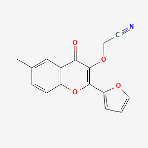 molecular formula C16H11NO4 B7735142 2-[2-(Furan-2-yl)-6-methyl-4-oxochromen-3-yl]oxyacetonitrile 
