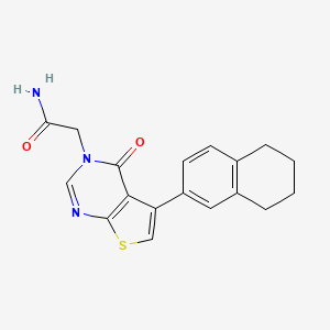 molecular formula C18H17N3O2S B7735150 2-[4-Oxo-5-(5,6,7,8-tetrahydronaphthalen-2-yl)thieno[2,3-d]pyrimidin-3-yl]acetamide 