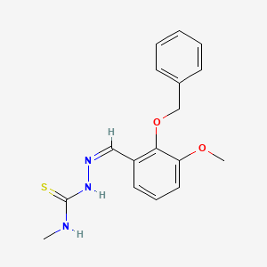 molecular formula C17H19N3O2S B7735164 1-[(Z)-(3-methoxy-2-phenylmethoxyphenyl)methylideneamino]-3-methylthiourea 
