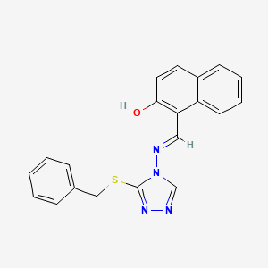 molecular formula C20H16N4OS B7735204 1-[(E)-(3-benzylsulfanyl-1,2,4-triazol-4-yl)iminomethyl]naphthalen-2-ol 