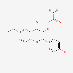 molecular formula C20H19NO5 B7735241 2-{[6-ethyl-2-(4-methoxyphenyl)-4-oxo-4H-chromen-3-yl]oxy}acetamide 