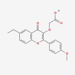 molecular formula C20H18O6 B7735243 2-[6-Ethyl-2-(4-methoxyphenyl)-4-oxochromen-3-yl]oxyacetic acid 