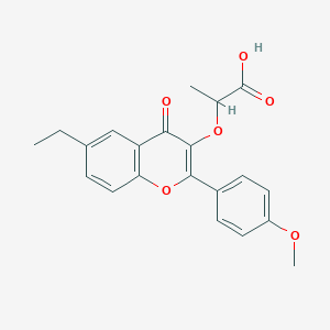 molecular formula C21H20O6 B7735244 2-[6-Ethyl-2-(4-methoxyphenyl)-4-oxochromen-3-yl]oxypropanoic acid 