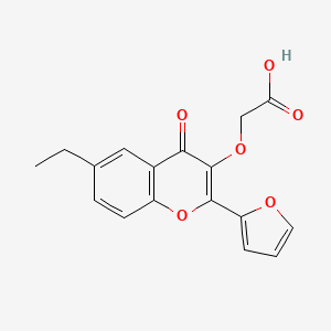 2-[6-Ethyl-2-(furan-2-yl)-4-oxochromen-3-yl]oxyacetic acid