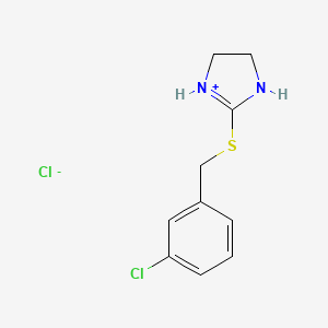 2-[(3-chlorophenyl)methylsulfanyl]-4,5-dihydro-1H-imidazol-3-ium;chloride