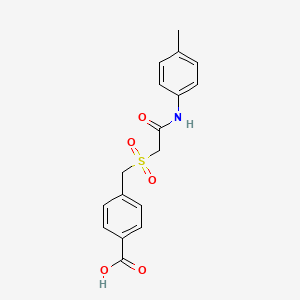 molecular formula C17H17NO5S B7735320 4-[[2-(4-Methylanilino)-2-oxoethyl]sulfonylmethyl]benzoic acid 