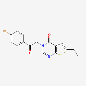 molecular formula C16H13BrN2O2S B7735345 3-[2-(4-Bromophenyl)-2-oxoethyl]-6-ethylthieno[2,3-d]pyrimidin-4-one 