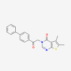 molecular formula C22H18N2O2S B7735351 5,6-Dimethyl-3-[2-oxo-2-(4-phenylphenyl)ethyl]thieno[2,3-d]pyrimidin-4-one 