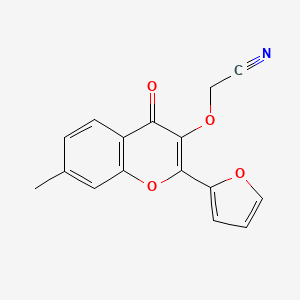 molecular formula C16H11NO4 B7735404 2-[2-(Furan-2-yl)-7-methyl-4-oxochromen-3-yl]oxyacetonitrile 