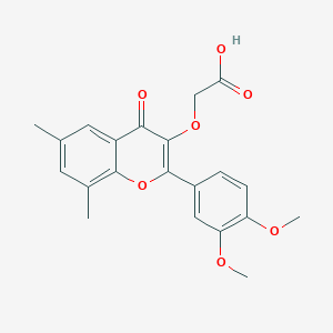 molecular formula C21H20O7 B7735408 2-[2-(3,4-Dimethoxyphenyl)-6,8-dimethyl-4-oxochromen-3-yl]oxyacetic acid 