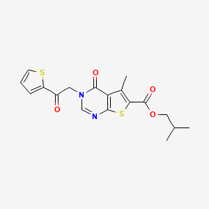 molecular formula C18H18N2O4S2 B7735426 2-Methylpropyl 5-methyl-4-oxo-3-(2-oxo-2-thiophen-2-ylethyl)thieno[2,3-d]pyrimidine-6-carboxylate 