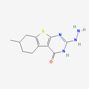 molecular formula C11H14N4OS B7735433 2-hydrazinyl-7-methyl-5,6,7,8-tetrahydro-3H-[1]benzothiolo[2,3-d]pyrimidin-4-one 