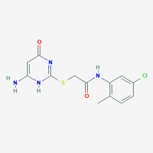 molecular formula C13H13ClN4O2S B7735448 2-[(6-amino-4-oxo-1H-pyrimidin-2-yl)sulfanyl]-N-(5-chloro-2-methylphenyl)acetamide 