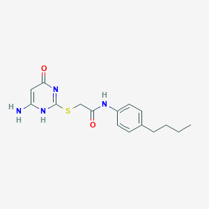 molecular formula C16H20N4O2S B7735530 2-[(6-amino-4-oxo-1H-pyrimidin-2-yl)sulfanyl]-N-(4-butylphenyl)acetamide 